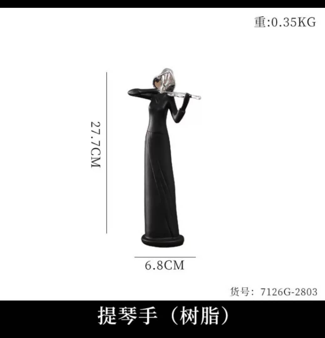 Violin Lady Figurine Statue Decor (Instant Pickup)
