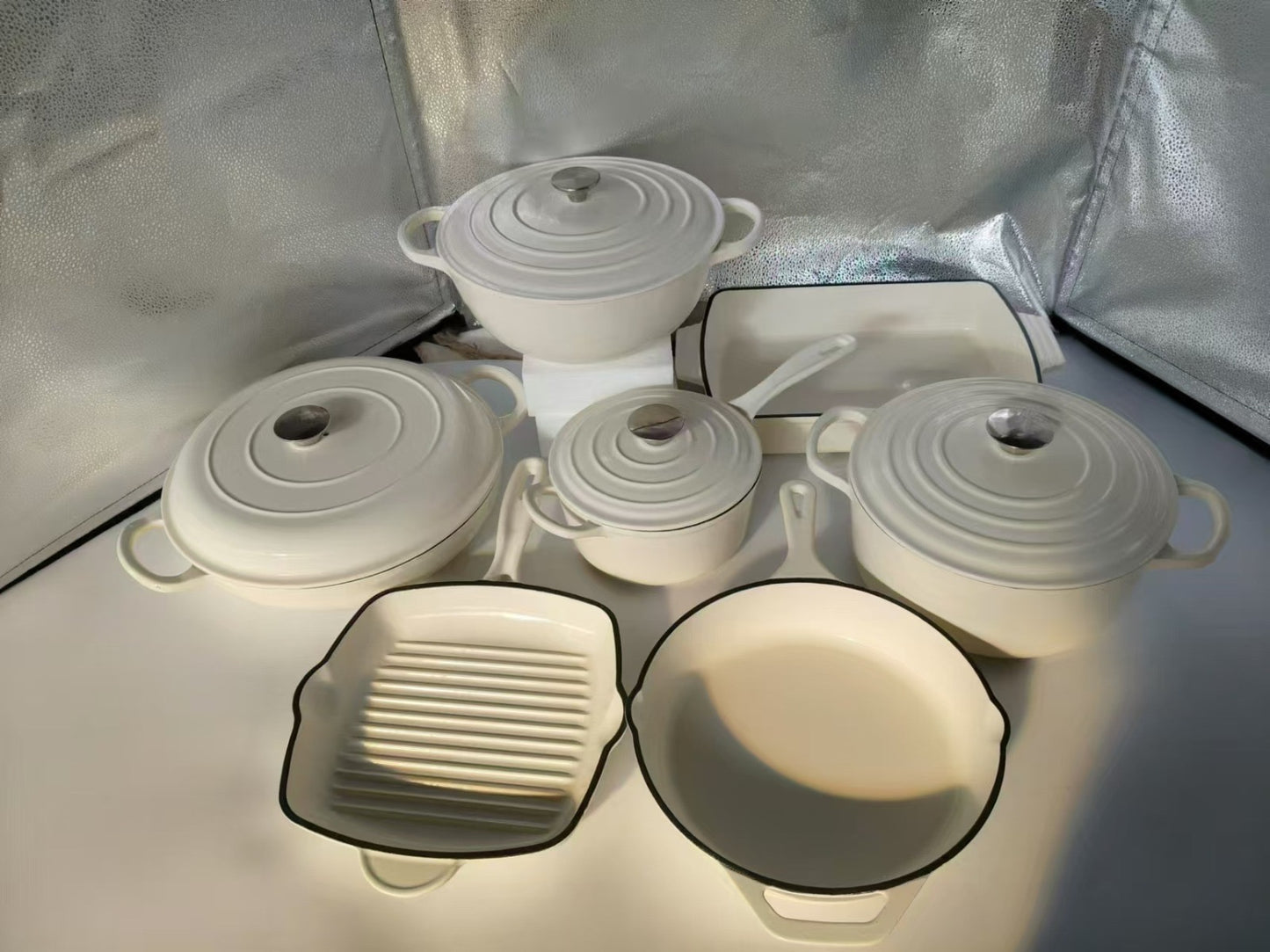 7pcs cast iron pot
