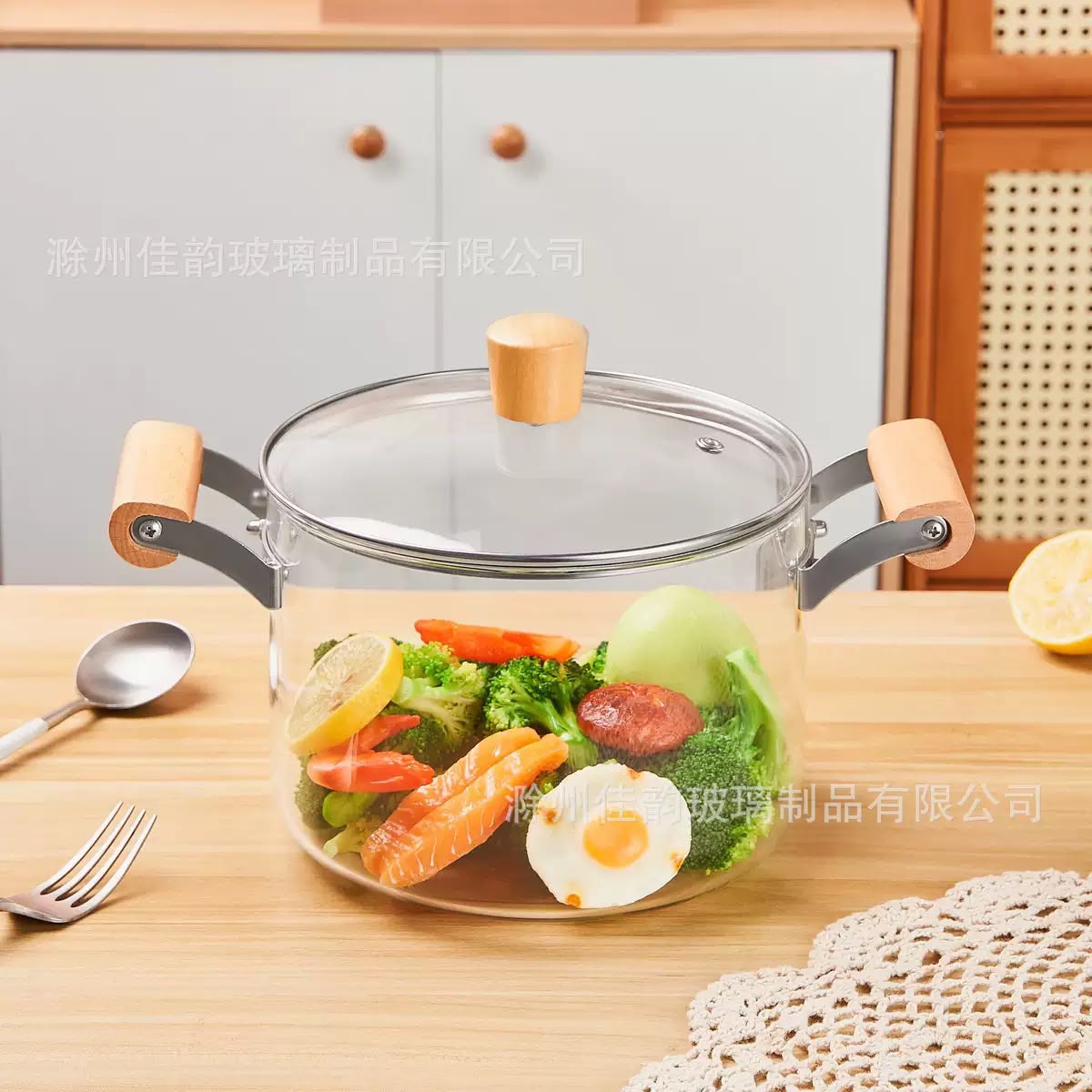 Borosilicate heat resistance glass pot (Instant Pickup)