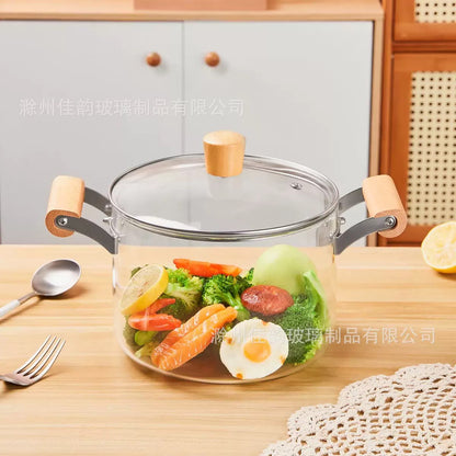 Borosilicate heat resistance glass pot (Instant Pickup)