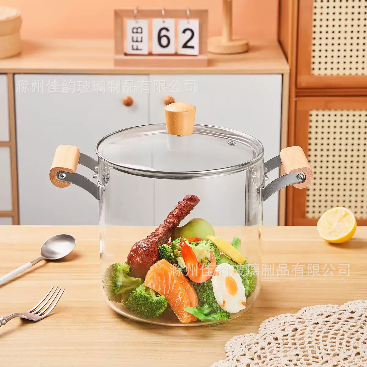 Borosilicate heat resistance glass pot (Instant Pickup)