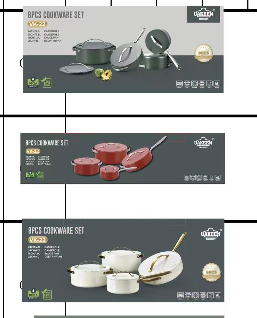 8pcs Uakeen cookware Pot (Instant Pickup)