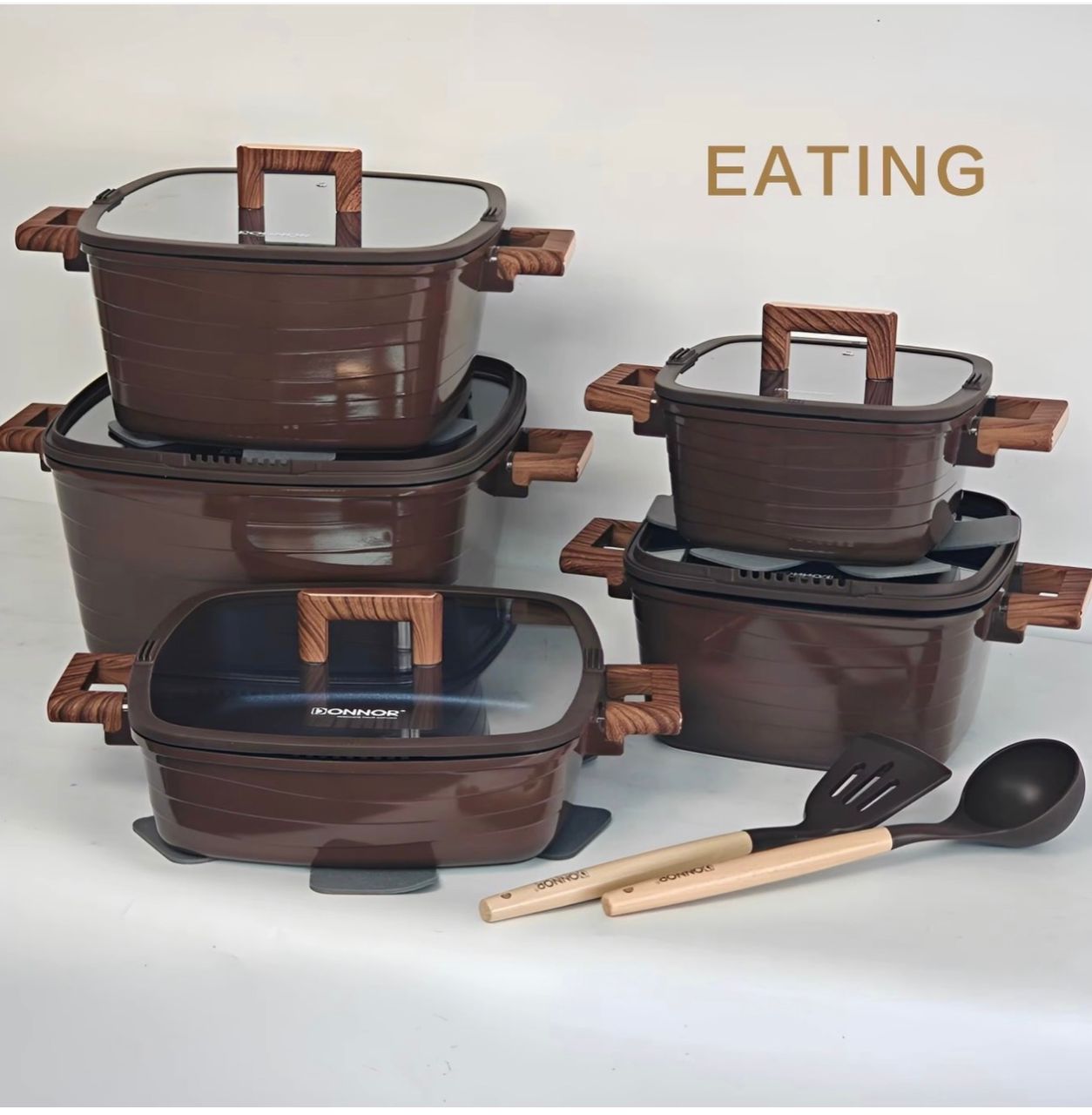 DONNOR 2 Crest Non-Stick Cookware Pot Set (Instant Pickup)