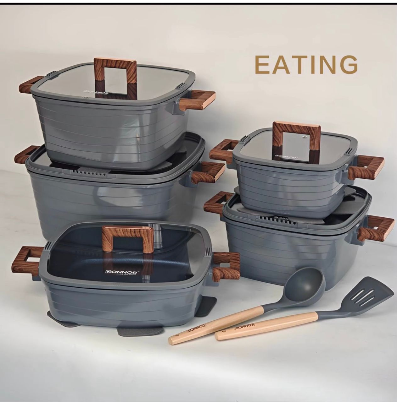 DONNOR 2 Crest Non-Stick Cookware Pot Set (Instant Pickup)