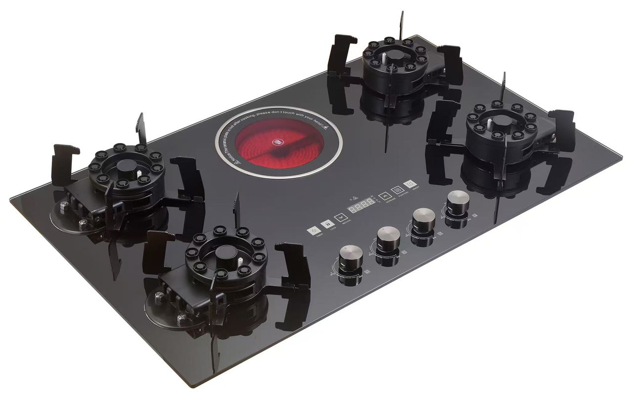 5 Flip Gas Burners with Electric cooker