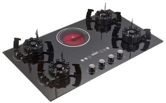 5 Flip Gas Burners with Electric cooker