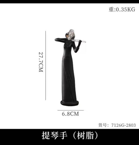 Violin Lady Figurine Statue Decor (Instant Pickup)