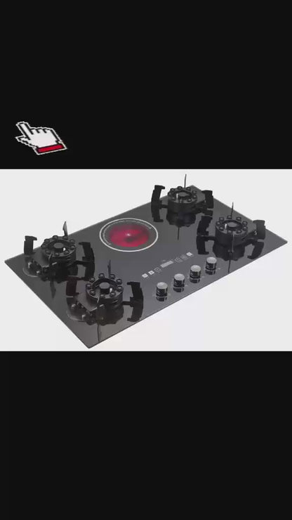 5 Flip Gas Burners with Electric cooker